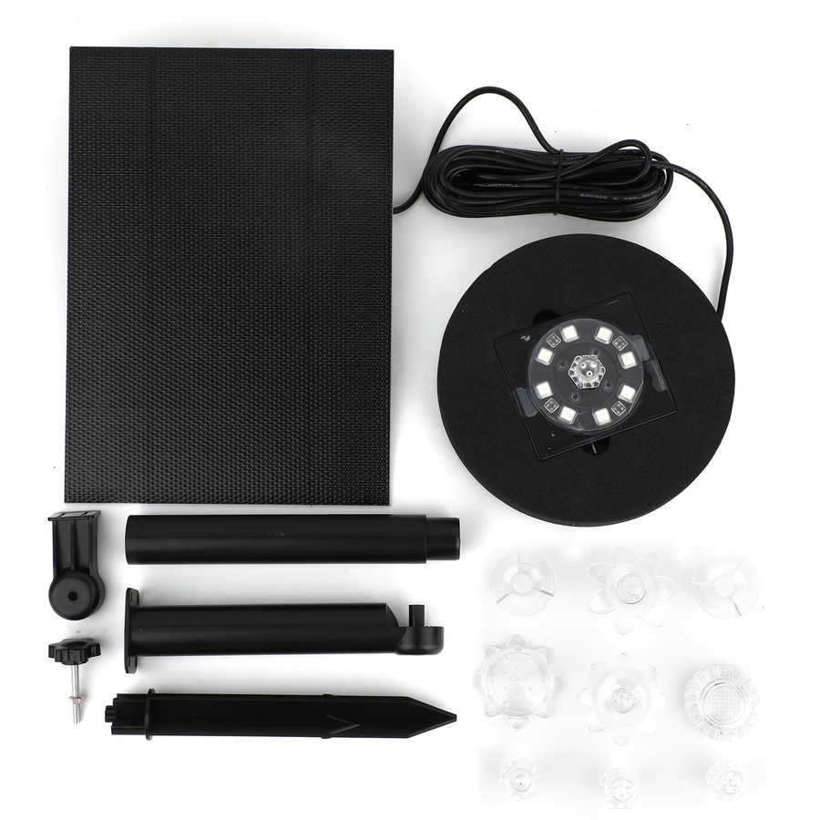 Forever Speed Solarbrunnen für den Außenbereich mit Akku und LED in Schwarz, Solar Springbrunnen für Garten, Teich und Vogelbad mit 8W und 100L/H Wassersprühhöhe - Bild 2