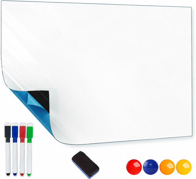 Selbstklebender magnetischer Whiteboard-Aufkleber in Weiß für Schule, Klassenzimmer und Büro - Bild 1