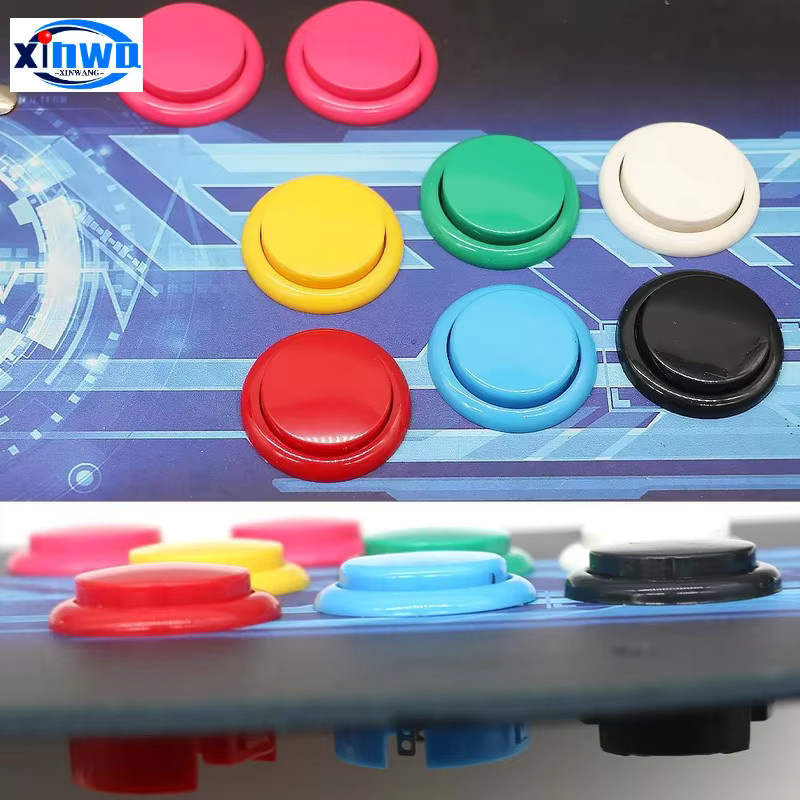 XINWA XINWANG 10er Set Arcade Push Buttons für Sanwa Hitbox Controller und Joystick DIY Kit in Grün und Mehrfarbig (24mm/30mm) - Bild 3