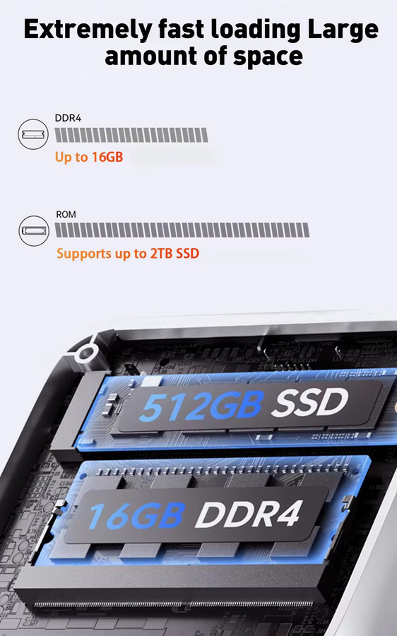 FUCHU Mini-PC mit Intel Core I9-10980HK, 16GB RAM, 500GB SSD, Windows 11, Schwarz - Bild 4