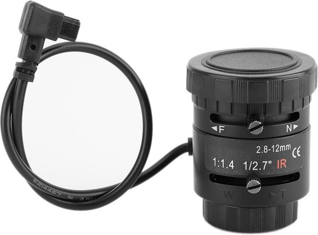 Koogeelife 3MP HD Überwachungskamera Objektiv mit Auto Blende und Zoom, Brennweite 2,8-12mm, f/1.4, Schwarz - Bild 1