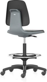 Bimos Arbeitsstuhl Labsit 4 in Anthrazit mit K-Leder und verstellbarer Sitzhöhe 560-810 mm - Bild 1