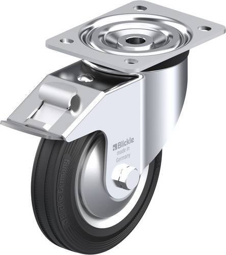Blickle Lenkrolle L-V 162R-FI-FA mit Feststeller, Rad-Durchmesser: 160 mm, Tragfähigkeit: 135 kg, galvanisierter Stahl - Bild 1