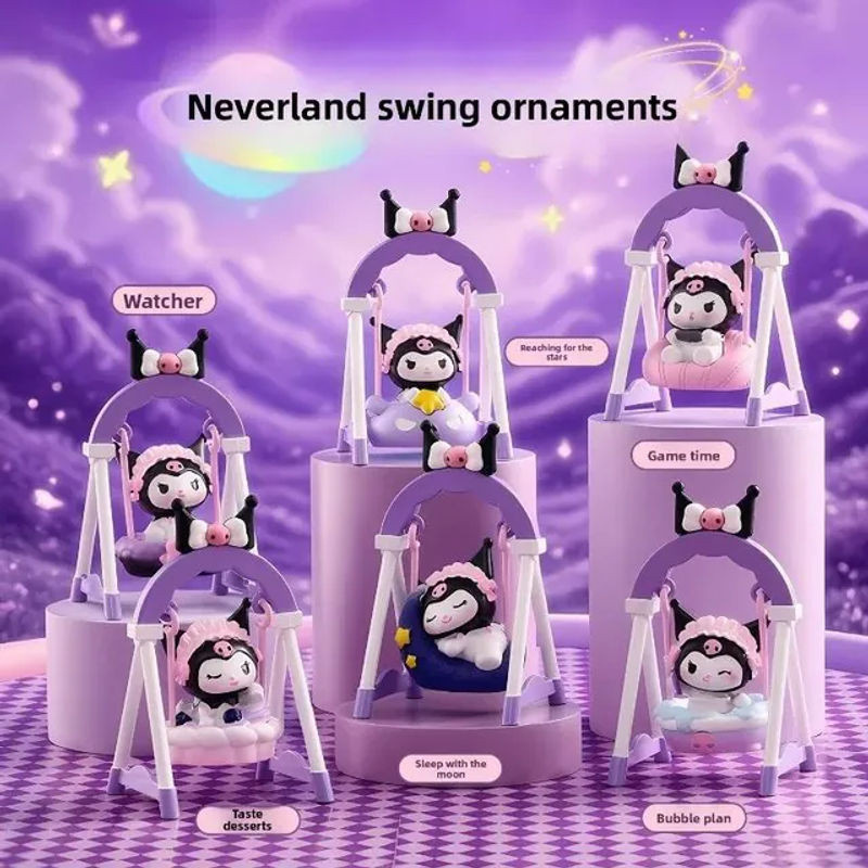 Sanrio Kuromi Blindbox Niedliche Swing Anime Figur aus Kunststoff, Mehrfarbig, Schreibtisch-Dekoration und Spielzeug für Kinder - Bild 1