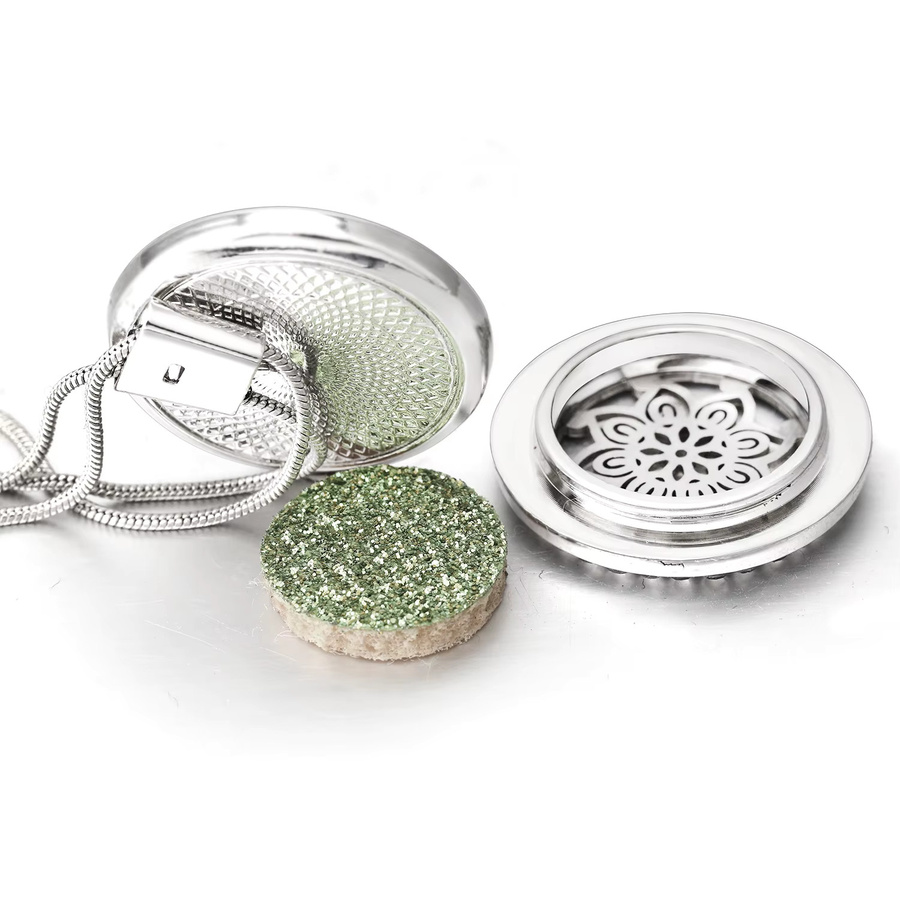MODKISR Halskette Edelstahl, Silber, Damen, Aromatherapie Diffusor Anhänger - Bild 2