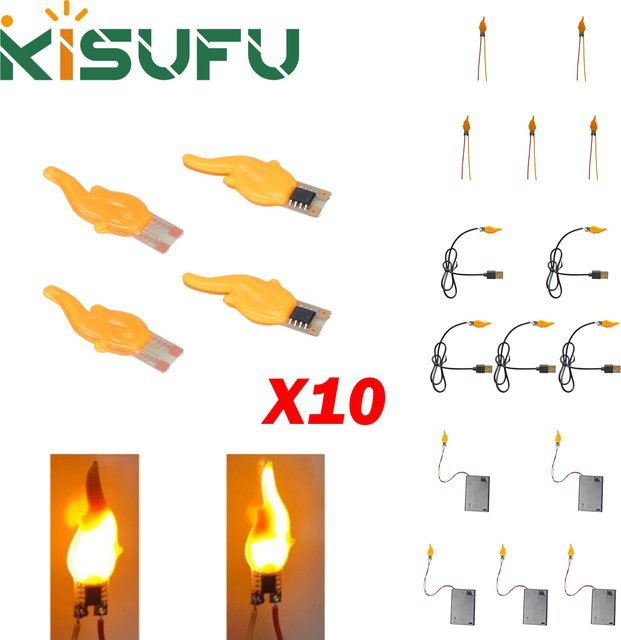 KISUFU LED-Flammen-Filament-Kerzen mit warmweißem Licht 2200K, Orange, USB und Batteriekasten, Vintage Edison-Glühbirnen-Zubehör für Party und Deko - Bild 1
