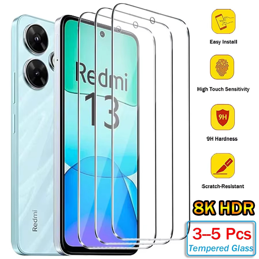 3 bis 5 Stück 8K HD Displayschutzglas für Xiaomi Redmi Note 15 Pro 14 13 12 11 11S 10 9 Pro sowie Redmi 15 15C 14C 13C in Transparent - Bild 5