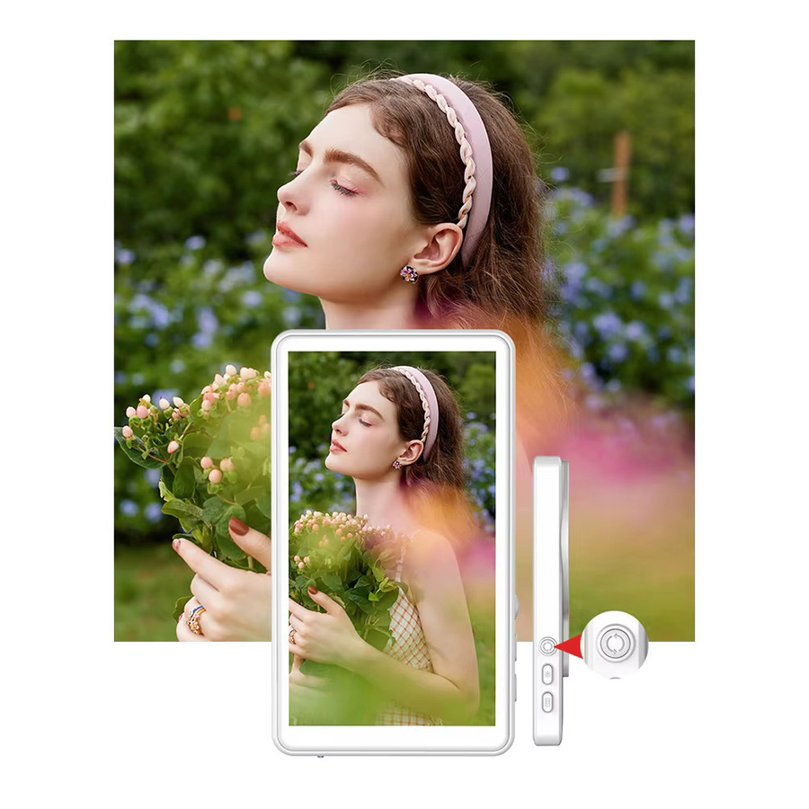ALLOYSEED Magnetischer Telefon-Vlog-Selfie-Monitor Drahtloser Bildschirm für die Rückkamera von Android und iPhone in Grau oder Weiß - Bild 2