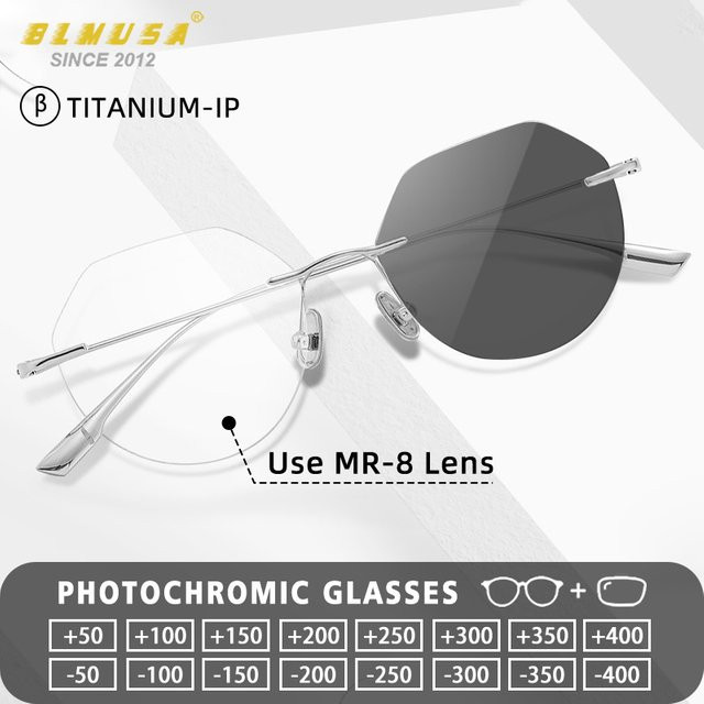 BLMUSA Lesebrille, randlos, Titan, Unisex, Blaulichtfilter - Bild 1