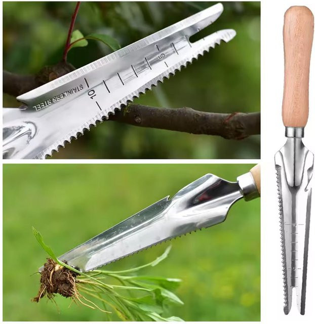 Skeyo Unkrautentfernungswerkzeug aus Edelstahl – Scharfer Stachelrechen für Gartenrillen und hartnäckiges Unkraut - Bild 1