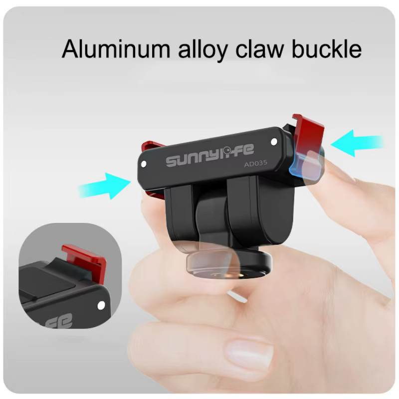 Magnetischer Adapter für DJI Osmo Action 5 Pro, 4, 3 und 2 in Schwarz als Universal-Basis für Stativ und Selfie-Stick - Bild 4