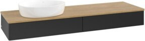 V&B Waschtischunterschrank Antao ohne Frontstruktur in Eiche Honig Braun lackiert B: 160 cm, T: 50 cm - Bild 1