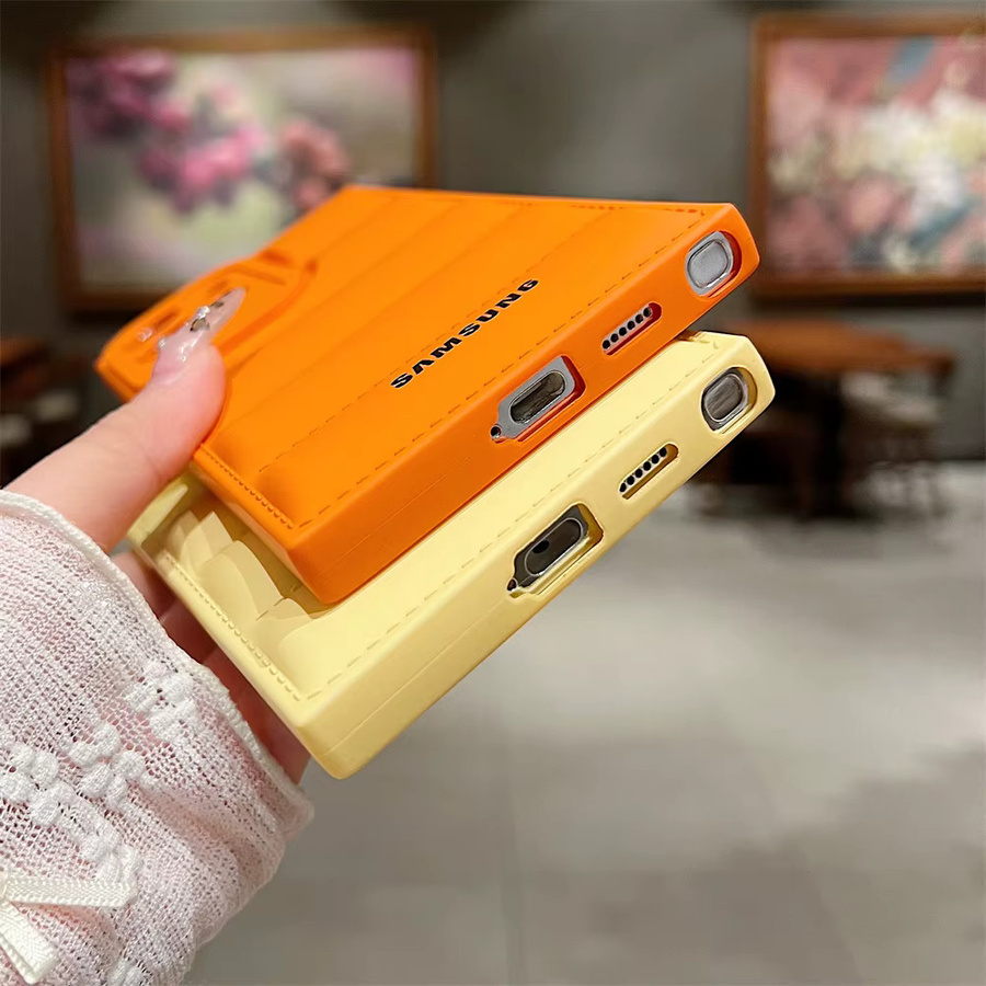 Luxuriöse Daunenjacken-Schutzhülle für Samsung Galaxy S26 Ultra S25 S24 S23 S22 Ultra S26 Plus S24 FE A56 A36 A17 A26 A15 in Orange - Bild 2