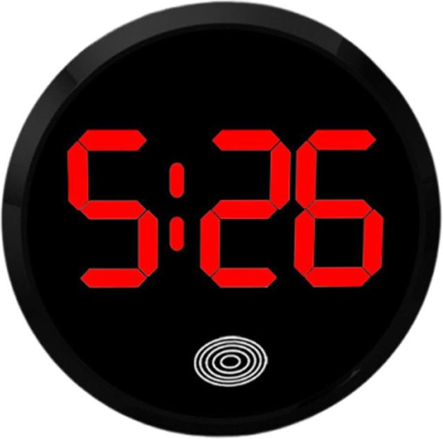 Hongruid Mini LED Digitaluhr mit Zeitanzeige für Auto Armaturenbrett oder Home Office in Schwarz mit rotem Licht - Bild 1