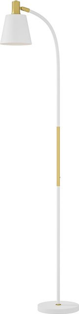 HOMCOM Stehlampe modern aus Metall in Weiß und Gold, höhenverstellbar bis 160 cm, E27-Fassung für Wohnzimmer, Schlafzimmer oder Büro - Bild 1
