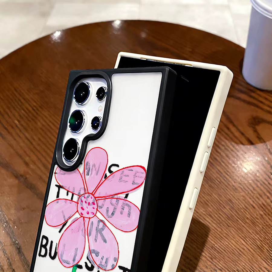 Transparente Blumen-Handyhülle mit Lanyard für Samsung Galaxy S26 Ultra, S25, S24, S23 und A-Serie, harte Acryl-Schutzhülle - Bild 6