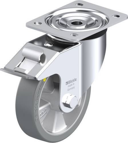 Blickle Lenkrolle L-ALTH 151K-FI-AS mit Feststeller in Silber und Grau, Rad-Durchmesser: 150 mm, Tragfähigkeit: 400 kg - Bild 1