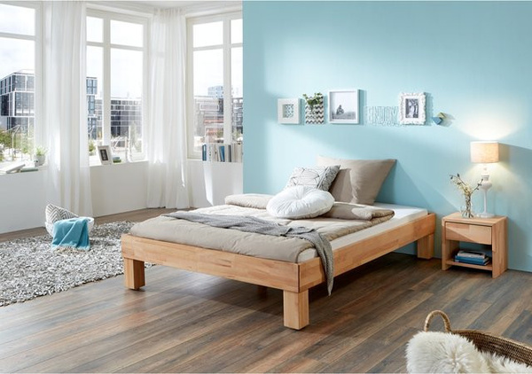 Relita Futonbett Manuela aus massiver Kernbuche, ohne Kopfteil, Farbe Braun, B/T/H: 140 x 200 cm, natur geölt