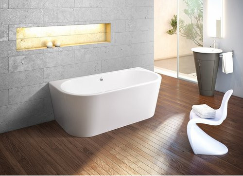 Ottofond Badewanne Modena XS in Weiß, B/T/H: 75 x 44 x 165 cm, oval mit Ablaufgarnitur - Bild 2