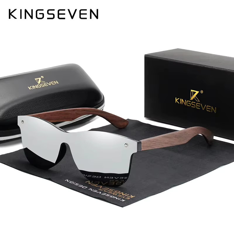 Kings even Sonnenbrille, Holz, Vollrand, braun, Unisex, polarisiert - Bild 2