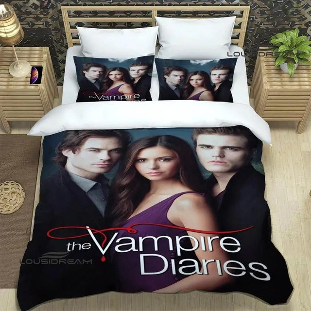 Gu Tao Bettwäsche-Set The Vampire Diaries Damon Salvatore, 3-teilig, Mehrfarbig, B/H: 228 x 228 cm - Bild 1
