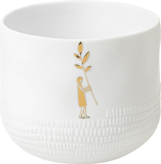 Teelichthalter WIESE in Weiß und Gold mit floralem Design - Bild 1