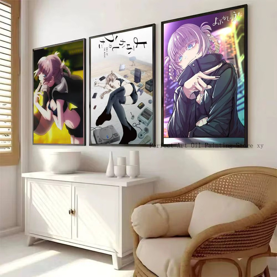 Selbstklebendes Anime Call of the Night Poster aus Papier, wasserfest, mehrfarbig, rechteckig - Bild 3
