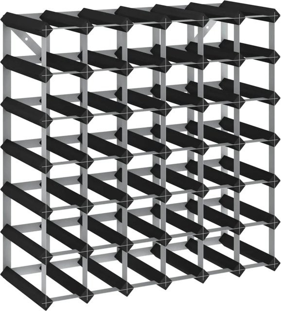 vidaXL Weinregal aus massivem Kiefernholz in Schwarz für 42 Flaschen, B/T/H: 61,5 x 22,5 x 61,5 cm - Bild 1