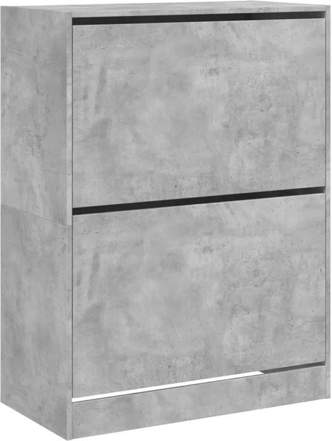 vidaXL Schuhschrank modern in Grau mit 2 Klappen, Wandmontage, B/T/H: 80 x 42 x 108 cm - Bild 1