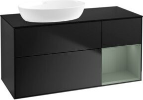 V&B Waschtischunterschrank Finion mit Wandbeleuchtung, Blau lackiert, Breite: 120 cm, Tiefe: 50,1 cm, Höhe: 50,1 cm - Bild 1