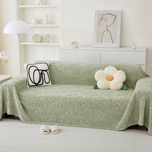 Super Six Sofabezug aus Fleece und Jacquard mit floralem Muster, Breite: 180 cm, Tiefe: 130 cm - Bild 1