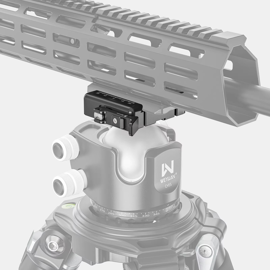 WEYLLAN AL60 Schnellspannklemme Arca Swiss Hebelklemme in Schwarz für Magpul Mlok Bipod und Mlok Schienen mit Q.R Plattenadapter - Bild 2