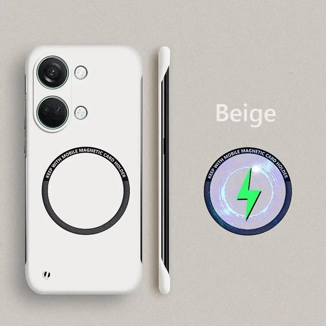 Rahmenlose magnetische Schutzhülle für OnePlus Nord 3 5G mit kabellosem Laden und harter Rückseite - Bild 1