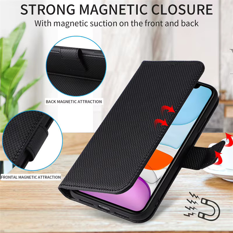 Magnetische Leder-Flip-Wallet-Hülle für Xiaomi 17T Pro 5G in Blau oder Schwarz - Bild 2