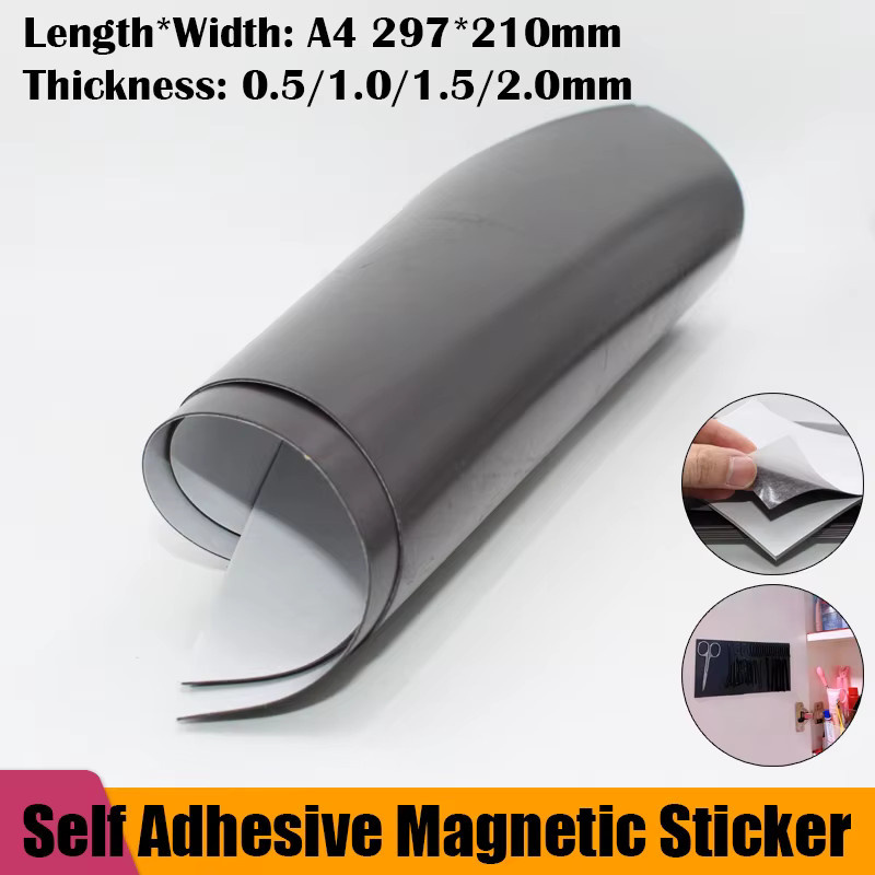Selbstklebender Magnetblech-Aufkleber in A4, weiße Magnetmatte für Kühlschrank und Fotos, 1,0 mm Dicke - Bild 2
