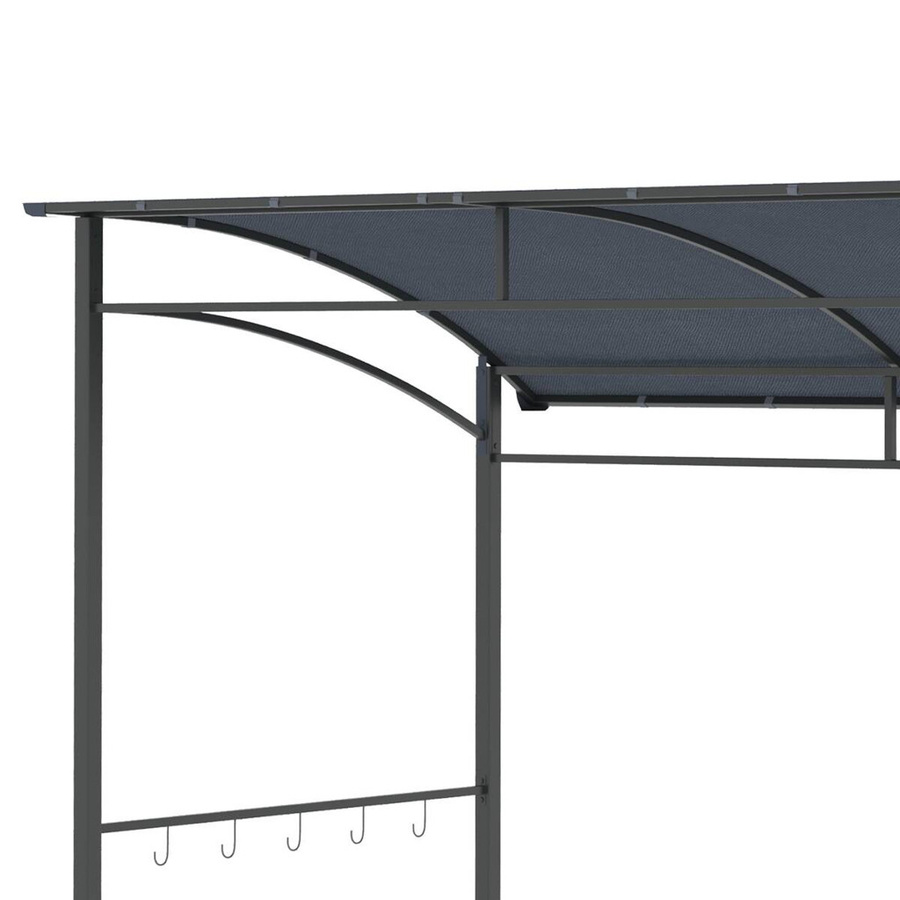 Outsunny Grillpavillon Grau mit Gebogendach aus Polyester und Stahl, B/T/H: 150 x 220 x 215 cm - Bild 2