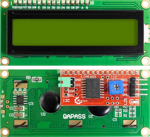 Keyes LCD1602 I2C Modul 16x2 Zeichen Display mit gelb-grüner Hintergrundbeleuchtung für Arduino Projekte - Bild 1