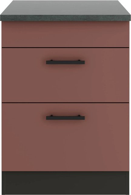 OPTIFIT Nizza407 Küchen-Unterschrank in Rostrot mit modernem Design und melaminbeschichteter Qualitätsspanplatte, Breite: 60 cm - Bild 1