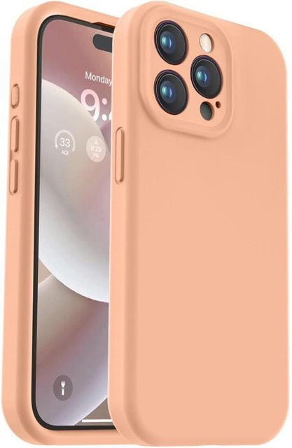 Stoßfeste Silikon-Handyhülle für Apple iPhone 15 14 13 12 11 Pro mit Kamera-Objektivschutz in Orange - Bild 1