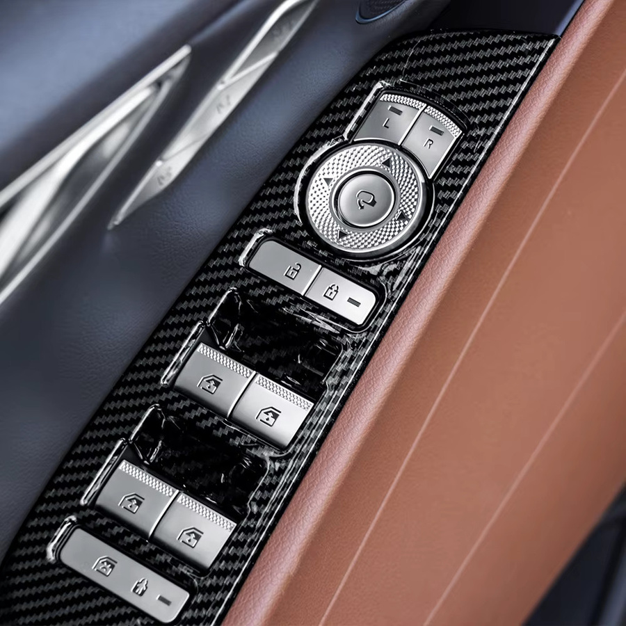 4er-Set Dekorative Zierleisten für Genesis G80 RG3 2021-2025 aus ABS in Schwarz für Fenstersteuerung und Türgriffe - Bild 2