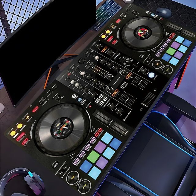 Rutschfestes DJ-Mixer-Tischpad in Schwarz für Home-Studio und Gaming, Breite: 90 cm, Tiefe: 40 cm - Bild 1