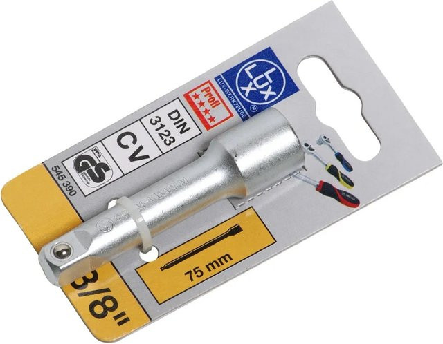 LUX-TOOLS Steckschlüssel Verlängerung 3/8 Zoll in Silber aus Chrom-Vanadium-Stahl, Länge: 75 mm - Bild 1