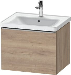 Duravit Waschtischunterschrank D-Neo in Braun mit Ei Marmor Oberfläche, B/T/H: 58,4 x 45,2 x 44,0 cm - Bild 1