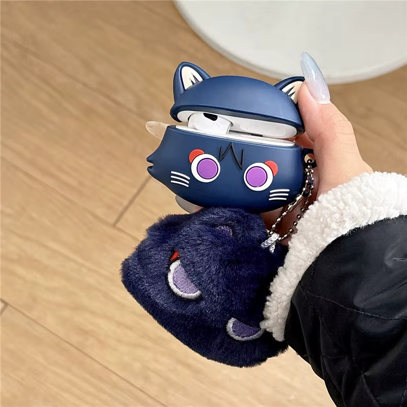 Potdemiel Wanderer Cat Genshin Impact Kopfhörerhülle für AirPods 1 2 3 Pro Pro 2 4 in Blau - Bild 3