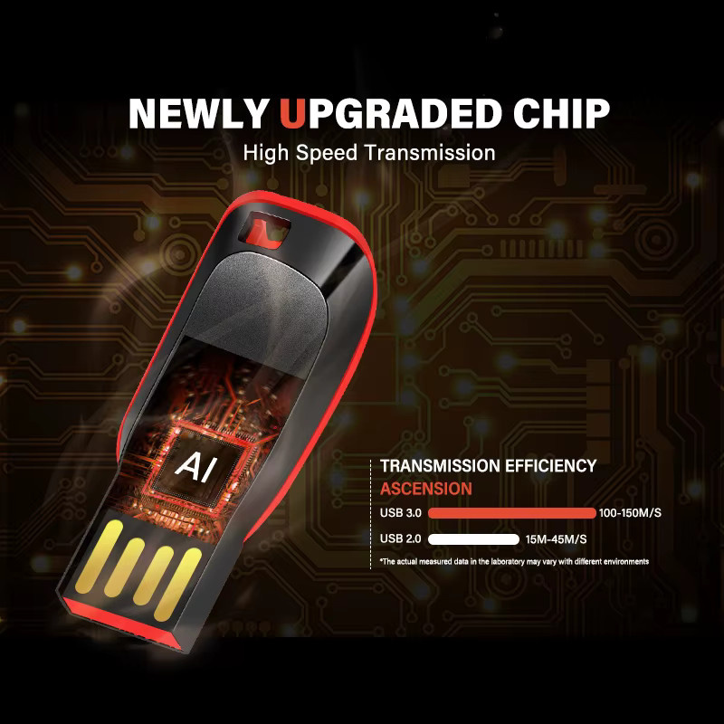 JASTER USB 2.0 Flash-Schlüsselanhänger in Schwarz mit Kapazitäten von 16 GB bis 128 GB - Bild 4