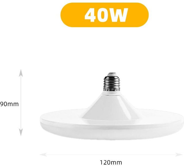 YJMP Super Lighting UFO LED Deckenlampe in Weiß mit E27-Sockel und 40W Leistung - Bild 1