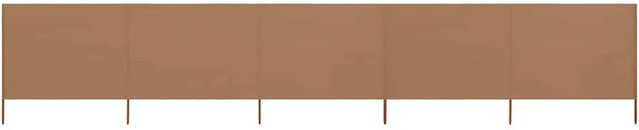 vidaXL 5-teiliges Windschutzgewebe Paravent in Taupe, Breite: 600 cm, Höhe: 120 cm - Bild 1