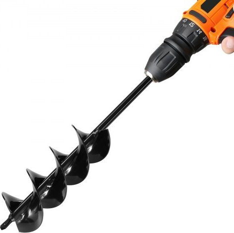 VEVOR Auger Bohrer zum Pflanzen, Spirale Bohrer mit 3/8 Zoll Sechskantaufnahme, Schwerlast Pflanzwerkzeug für Garten und Zaunbau, B/D: 80 x 410 mm - Bild 1