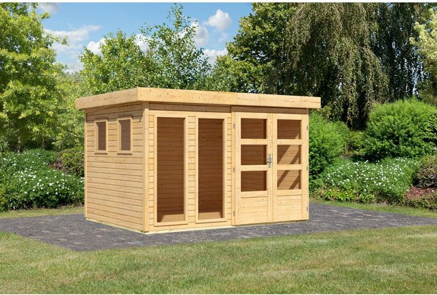 Karibu Gartenhaus Maradi aus Massivholz Fichte in Naturbelassen, B/T/H: 211 x 298 x 242 cm - Bild 1