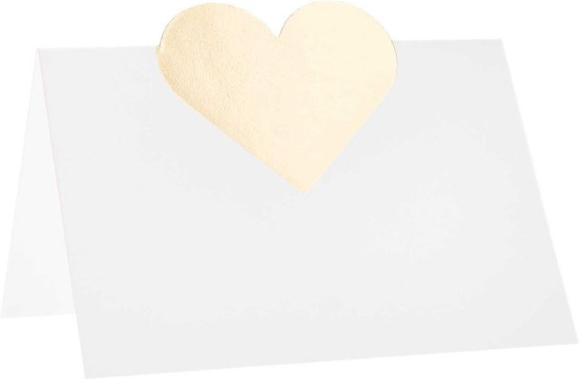 Rico Design Paper Poetry Tischkarten Herzen in Multicolor und Weiß, B: 9 cm, H: 12,6 cm - Bild 1